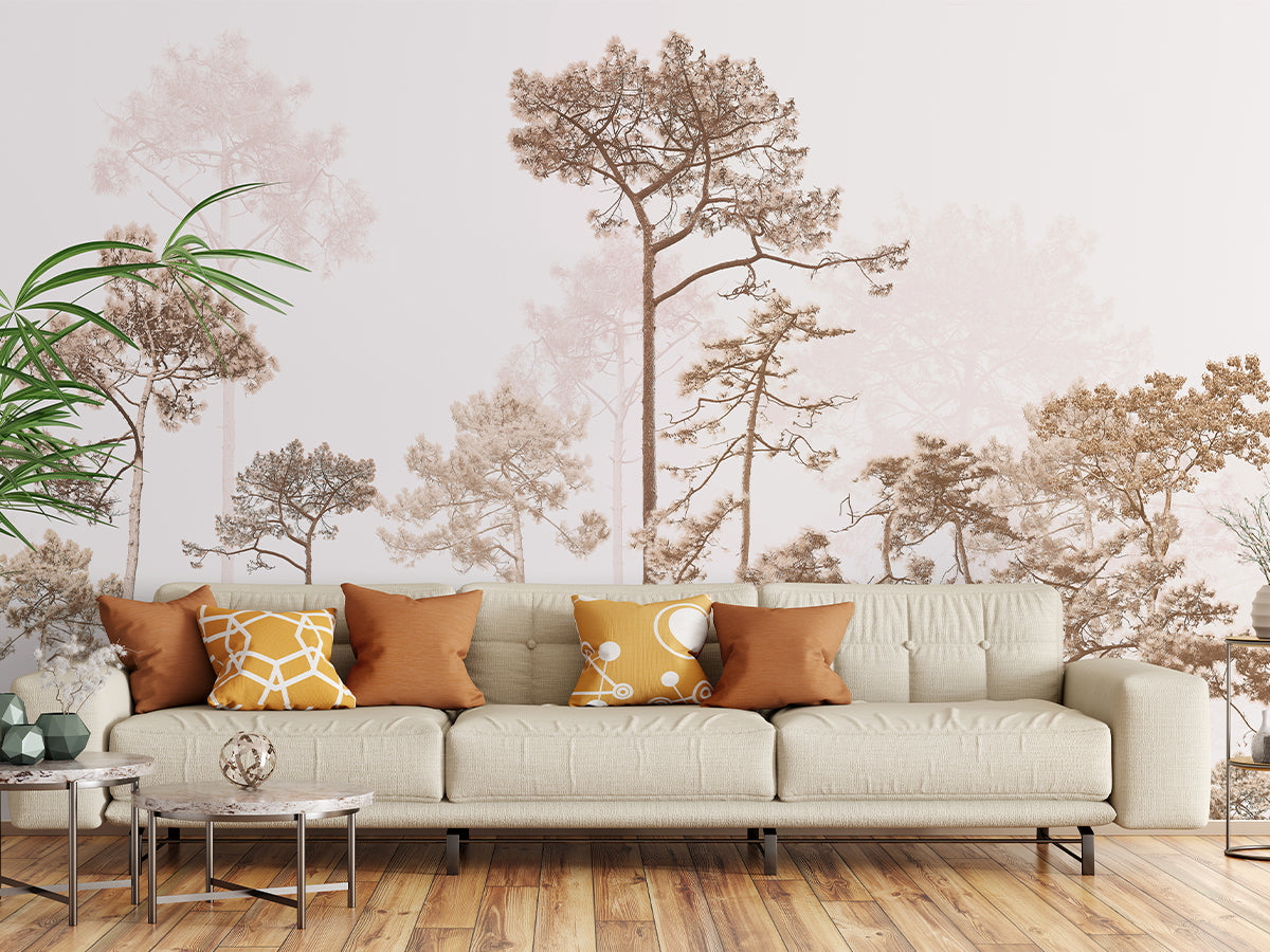 Forest Foggy Peel and Stick Wall Mural