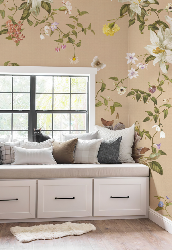Flowers and Vines Peel and Stick Wall Mural