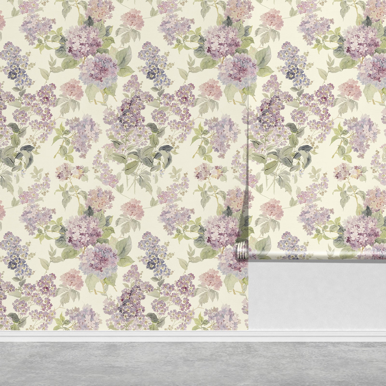 Purple Lilac Floral Vintage Peel and Stick Wallpaper