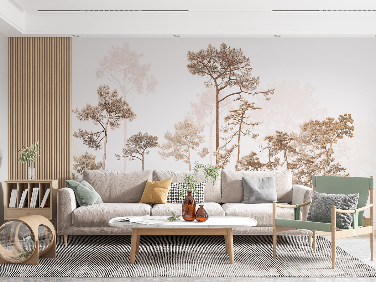 Forest Foggy Peel and Stick Wall Mural