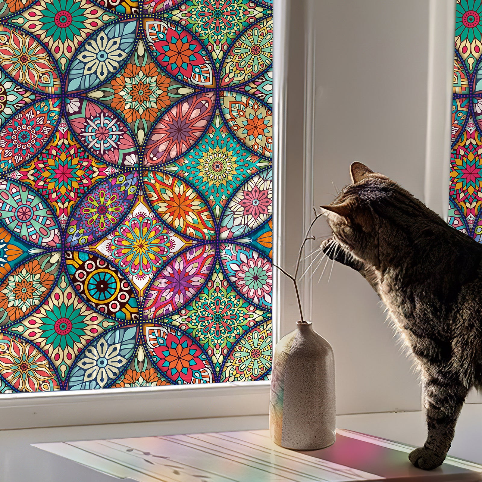 Multicolor Stained Glass Window Film