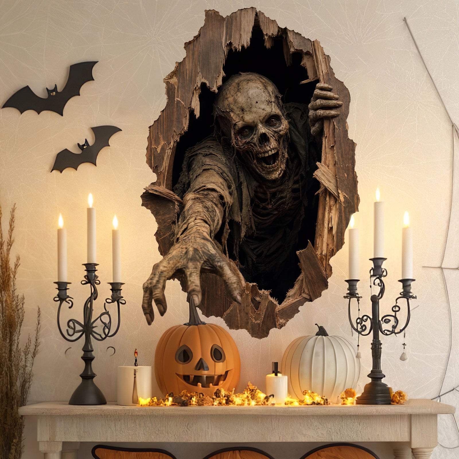 Décorations d'Halloween Décoration de porte autocollante Undead Reach