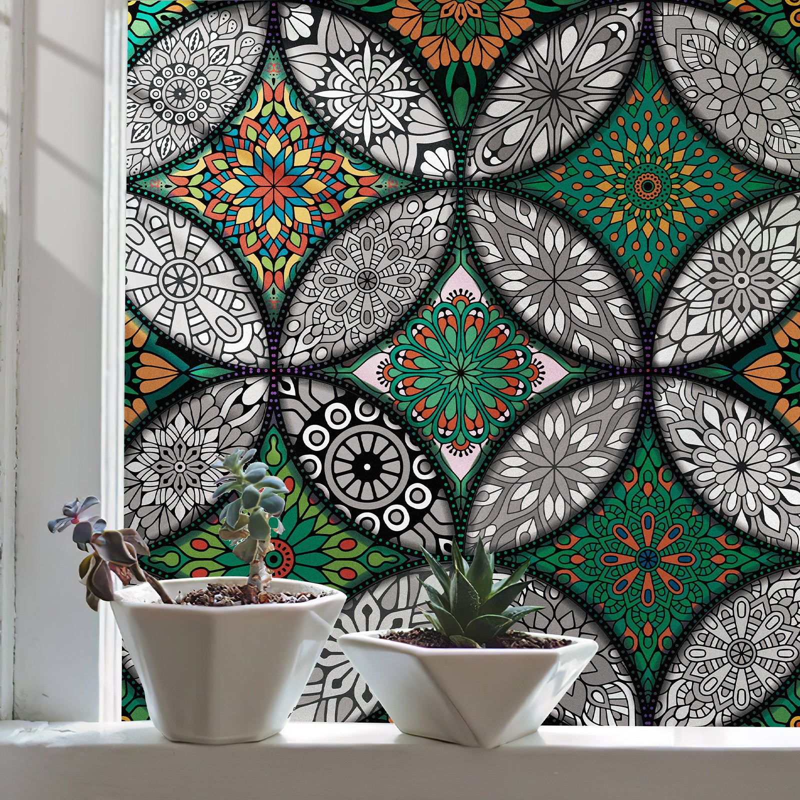 Multicolor Stained Glass Window Film