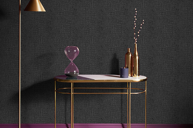 Strukturierte Tapete mit Krokodilprägung