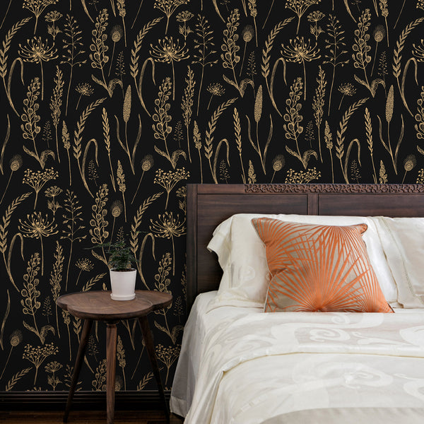 Farmhouse Wildwood Wheat Meadow Wallpaper