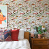 Boho Leaf Forest Mushroom Wallpaper