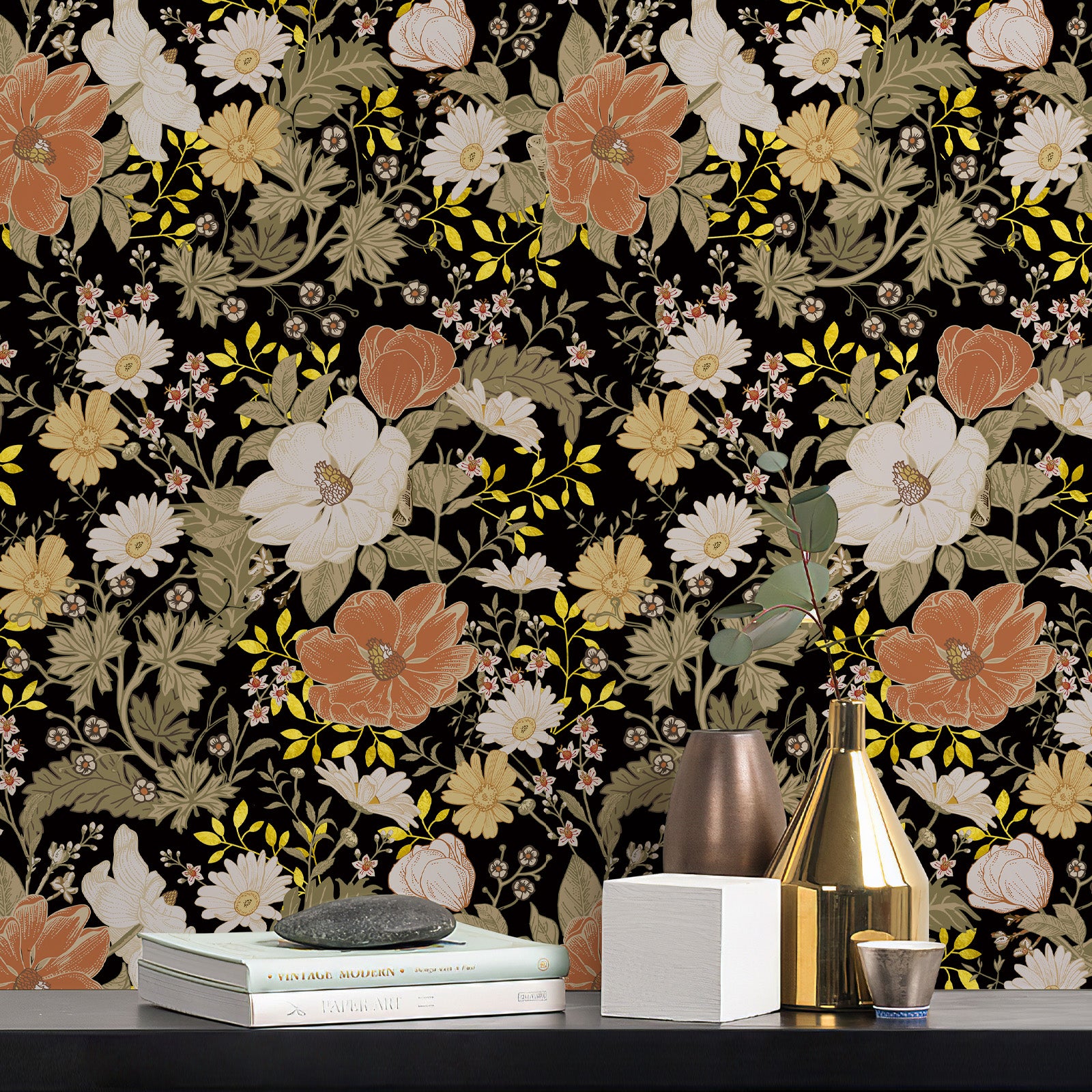 Vintage Farmhouse Botanical Wallpaper