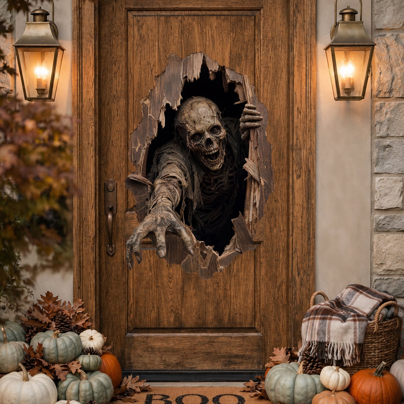 Décorations d'Halloween Décoration de porte autocollante Undead Reach