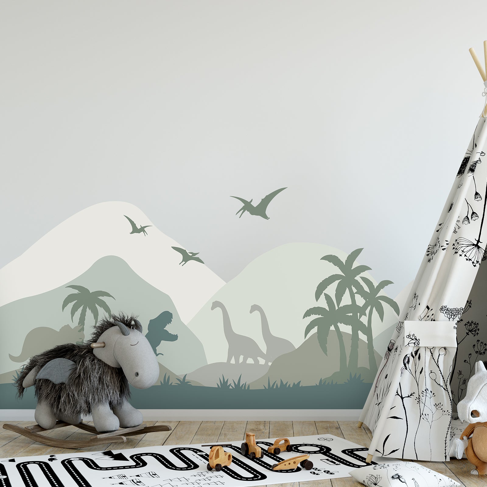 Dinosaurs Landscape Peel and Stick Wall Decal