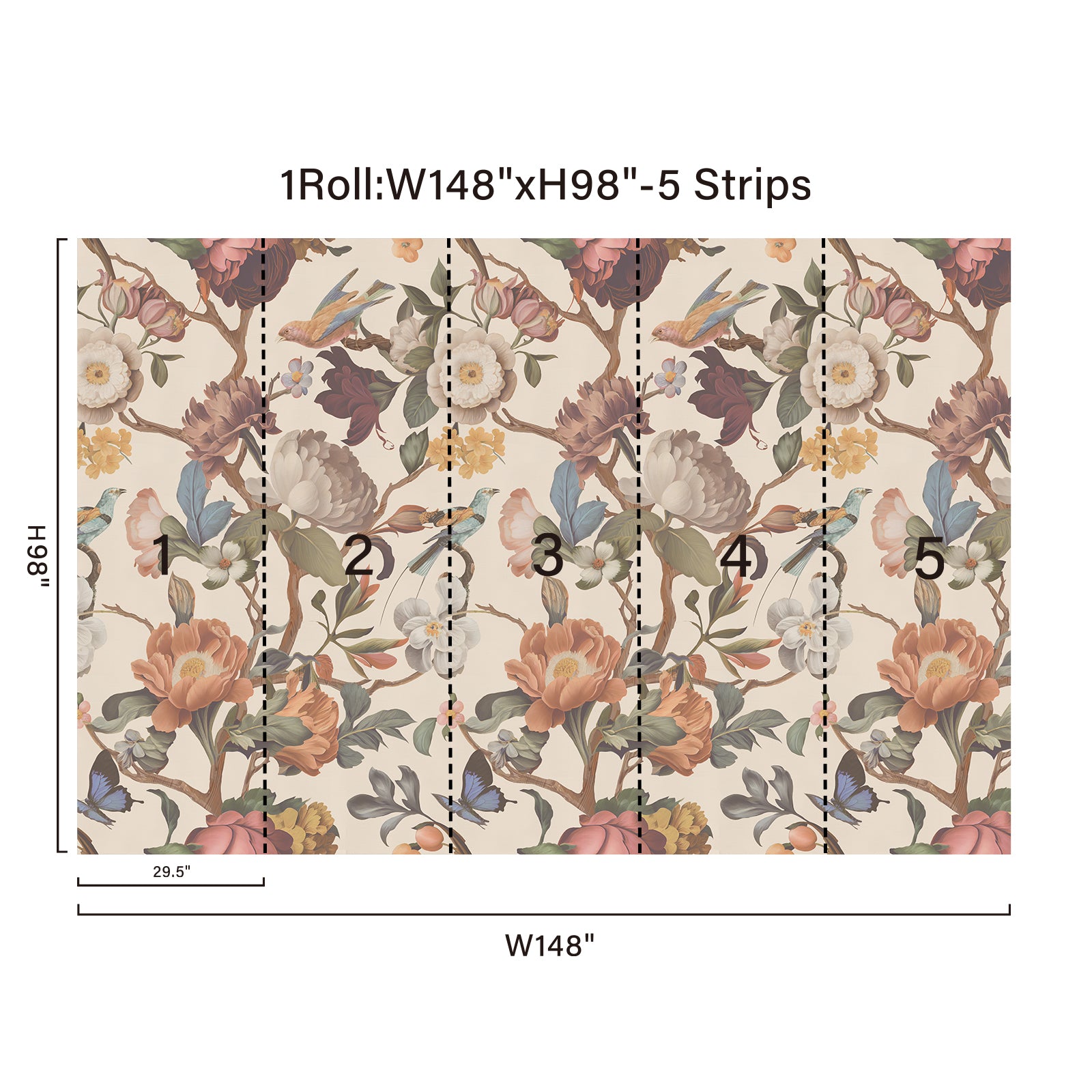 Floral Branches Peel and Stick Wall Mural