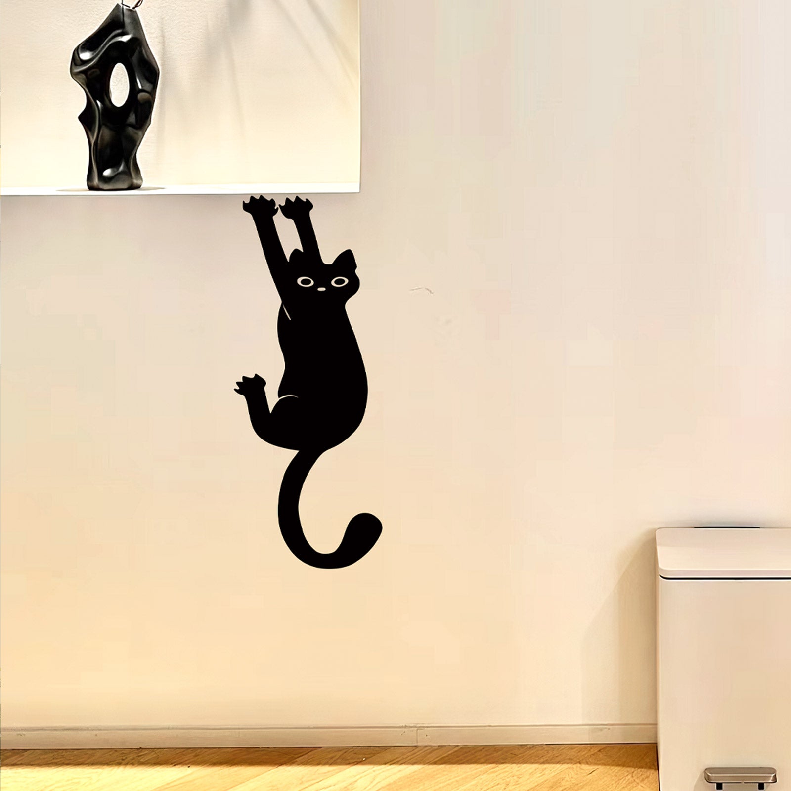 Mischievous Black Cat Peel and Stick Wall Decal