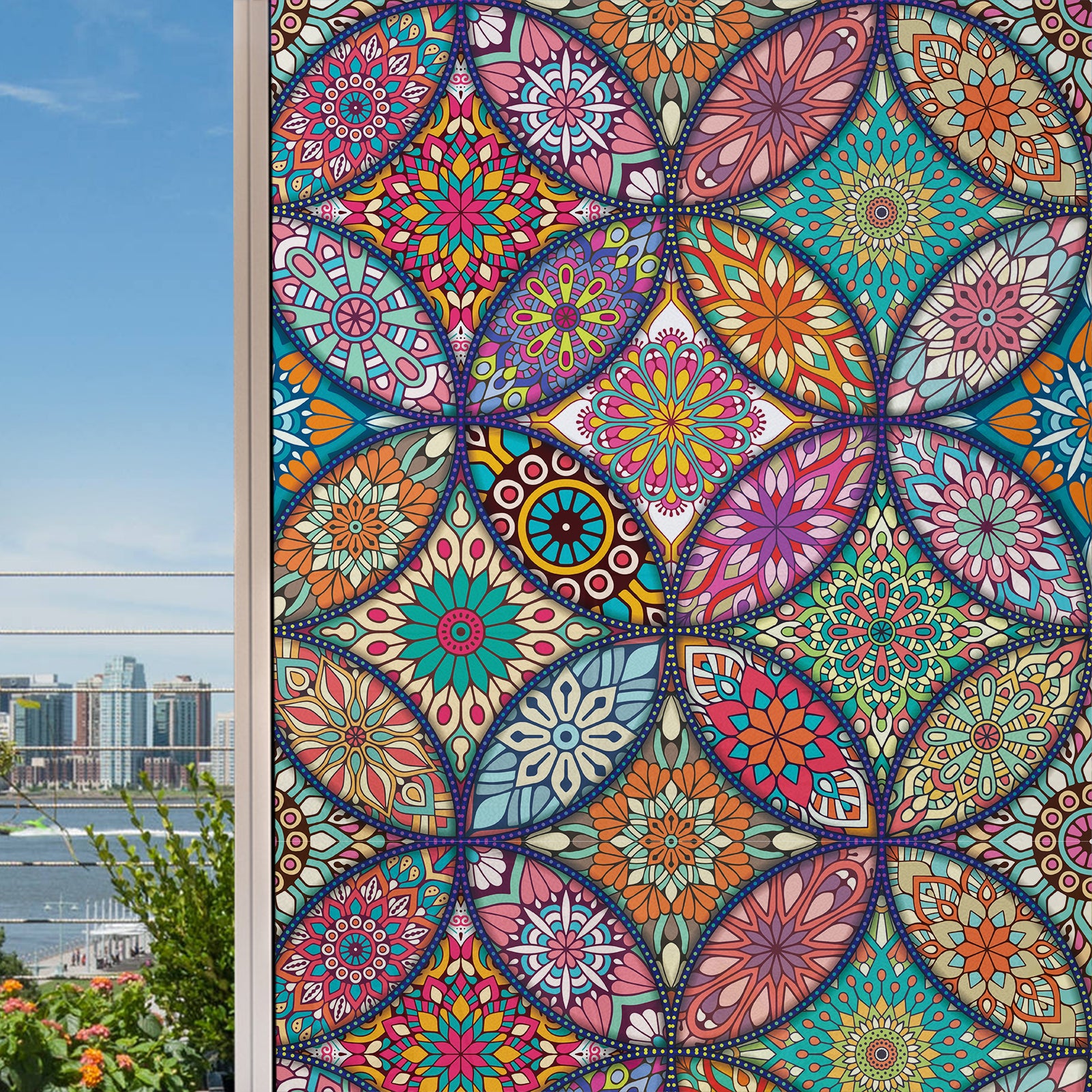 Multicolor Stained Glass Window Film