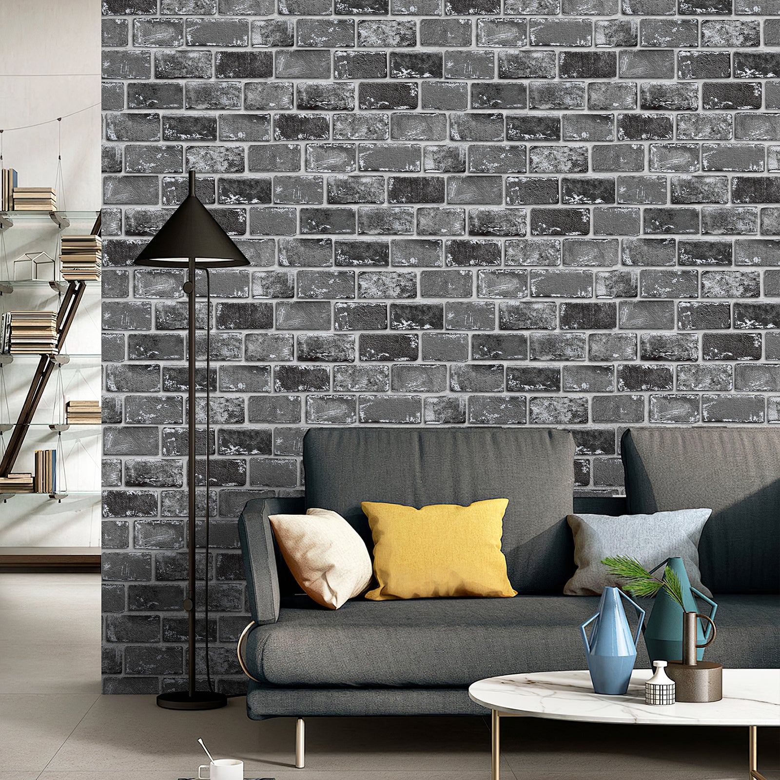 Muti-Color Brick Peel and Stick Wallpaper