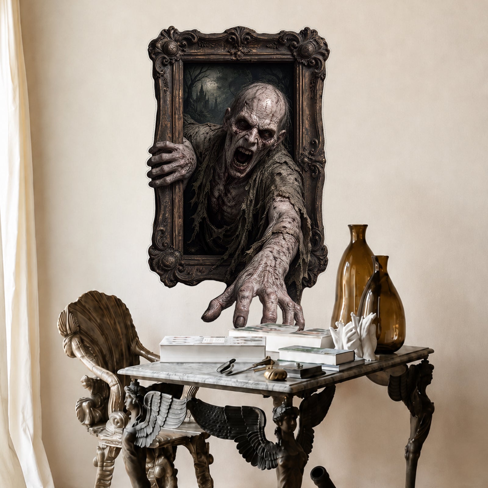 Halloween decorations Haunted Frame Peel and Stick Wall Decal Wall Painting