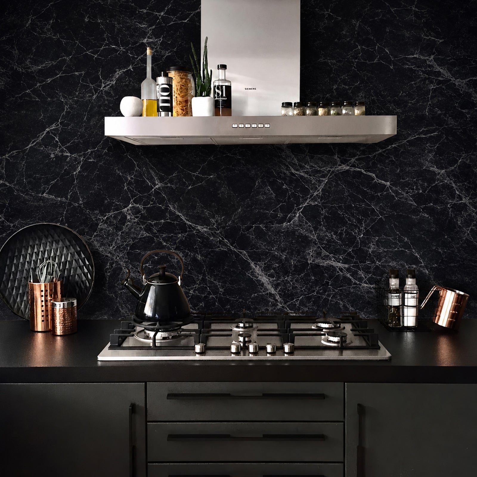 Marble Veined Peel and Stick Wallpaper
