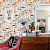 Boho Leaf Forest Mushroom Wallpaper