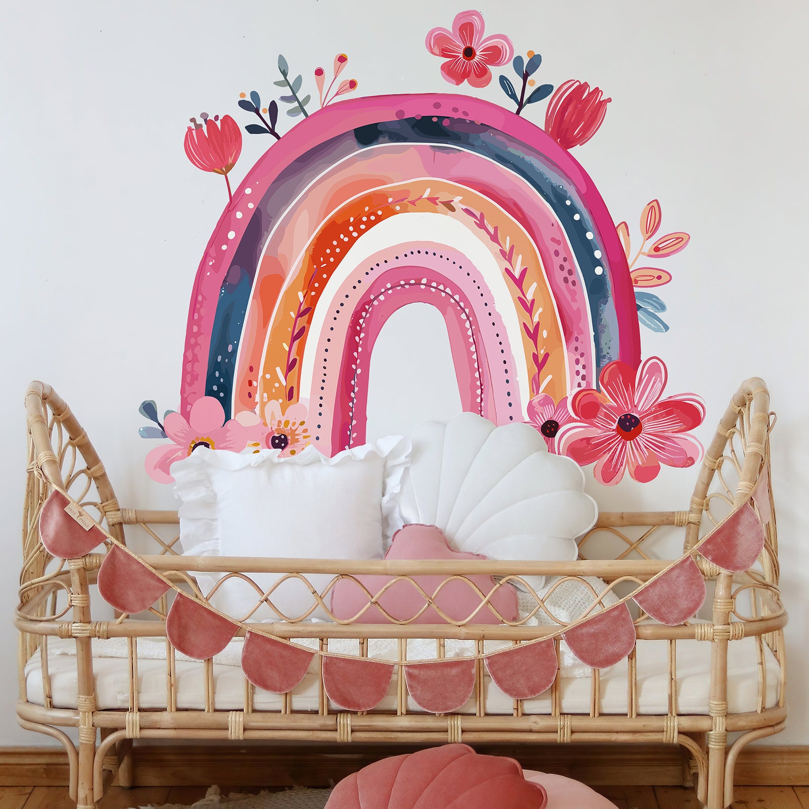 Pink Rainbow Peel and Stick Wall Decal