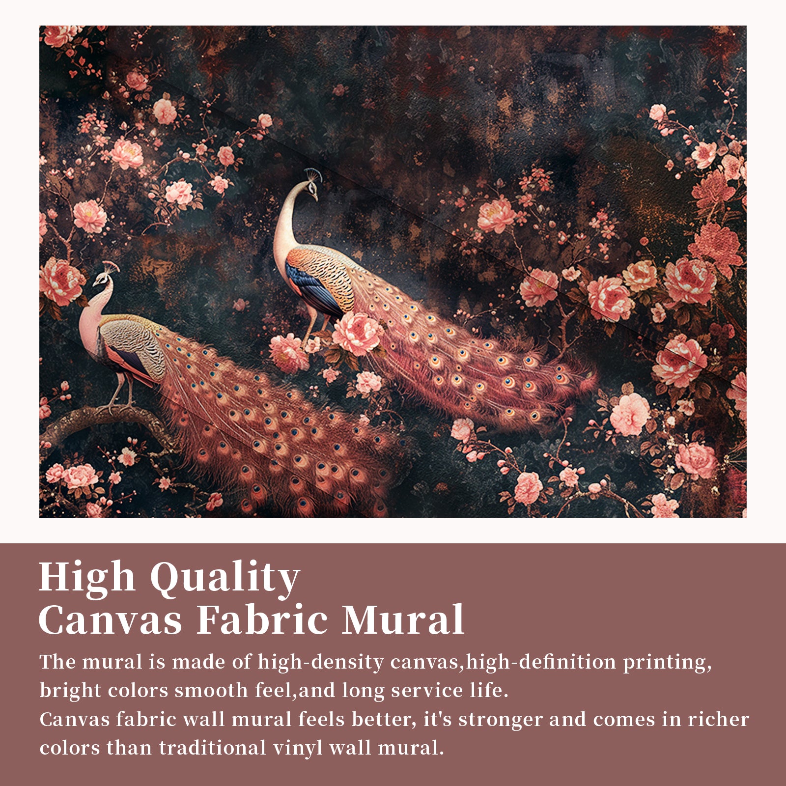 Peacock Flower Peel and Stick Wall Mural