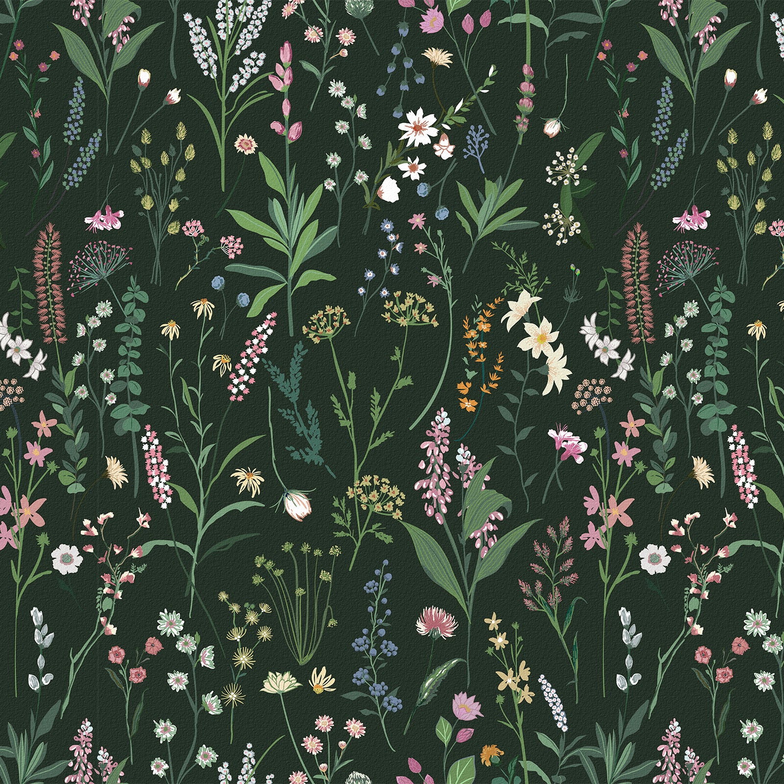 Green Meadow Botanical Floral Peel and Stick Wallpaper
