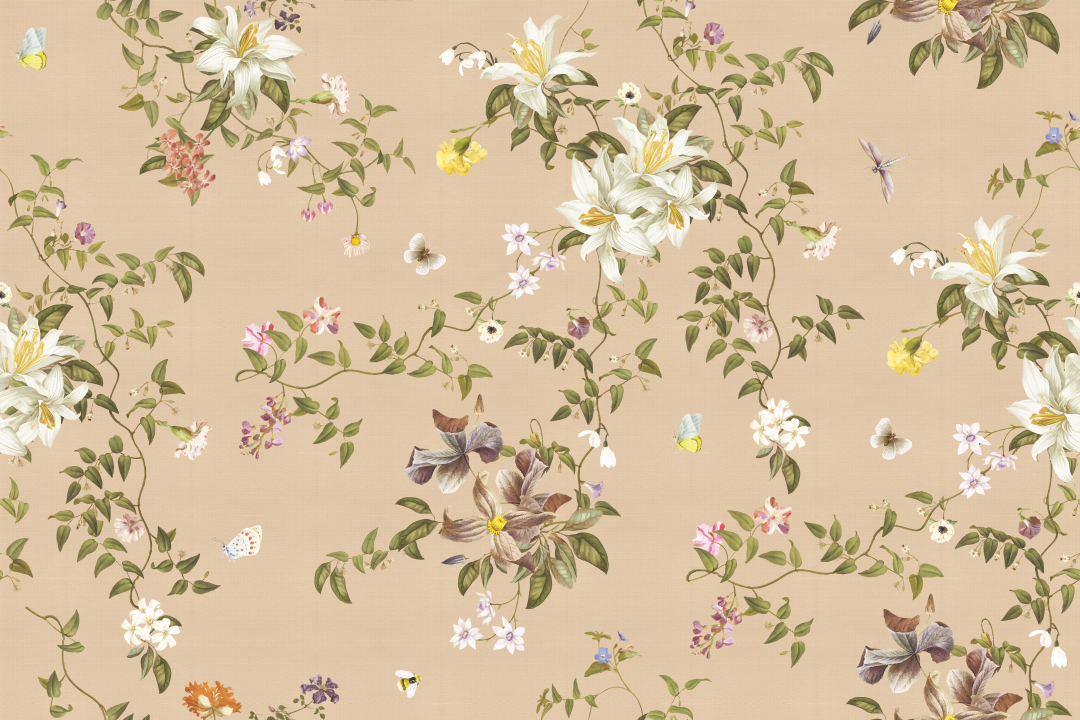 Floral Vine & Butterfly Peel and Stick Wall Mural