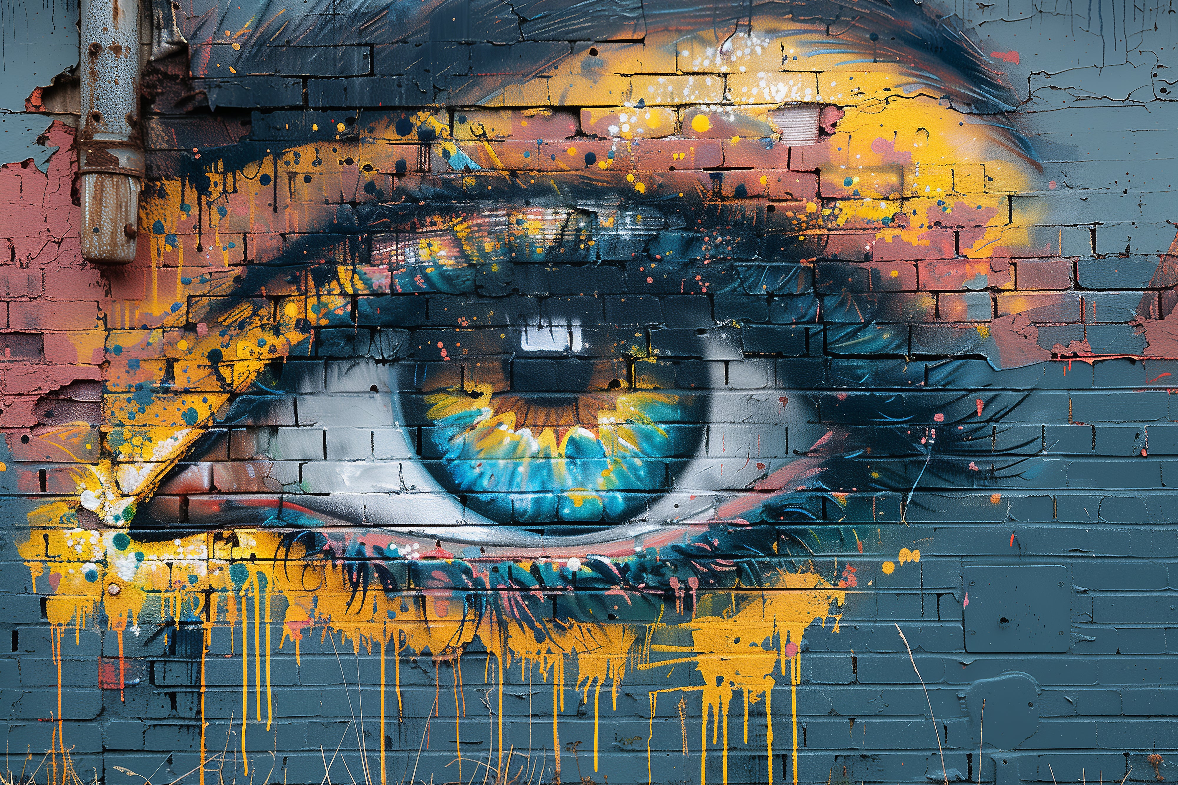 Abstract Street Art Eye Peel and Stick Wall Mural