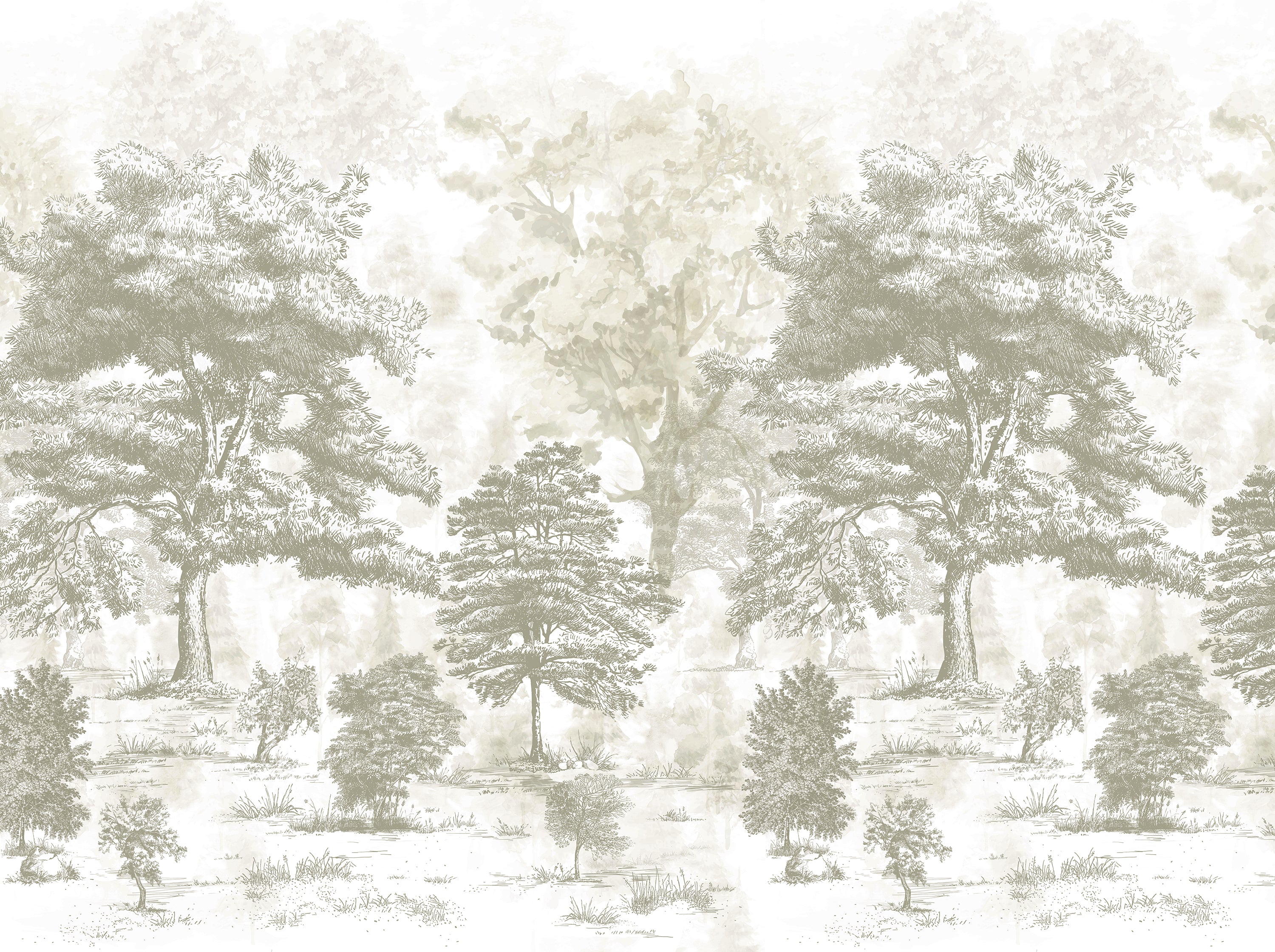 Strolling in the forest Peel and Stick Wall Mural