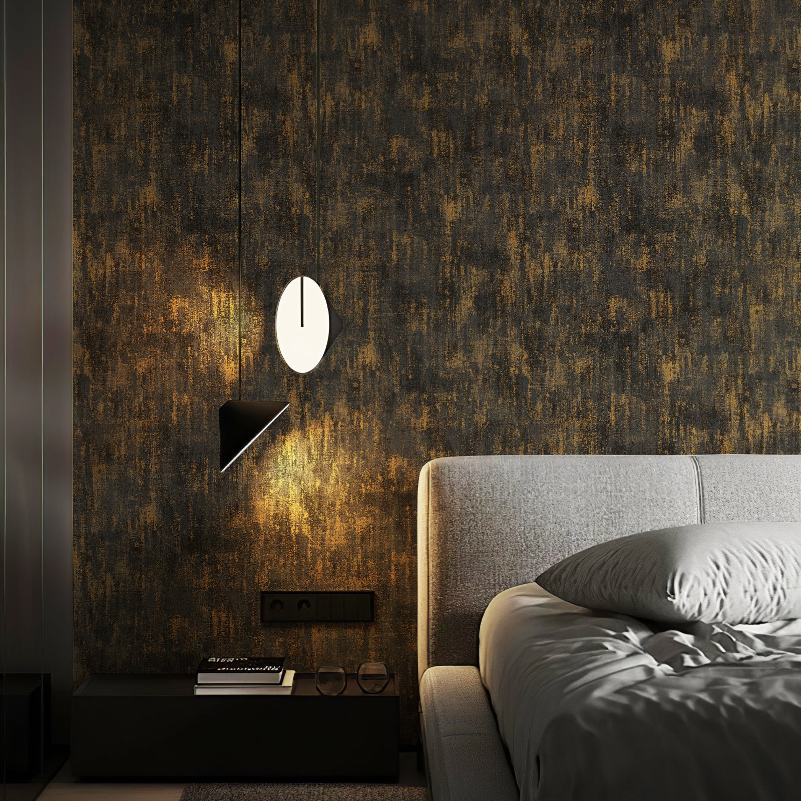 Distressed Metallic Wallpaper