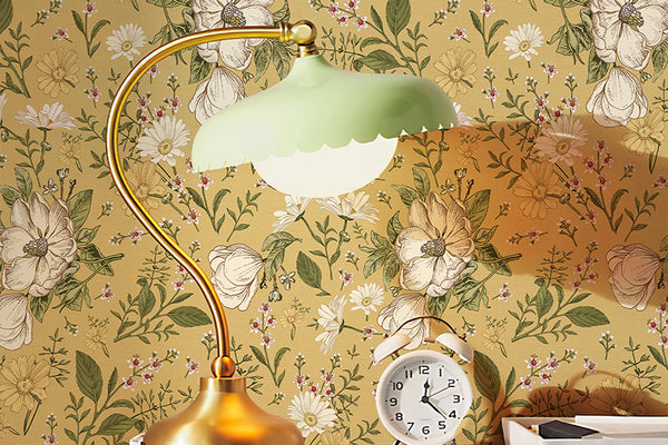 Vintage Chamomile Wildflowers Wallpaper