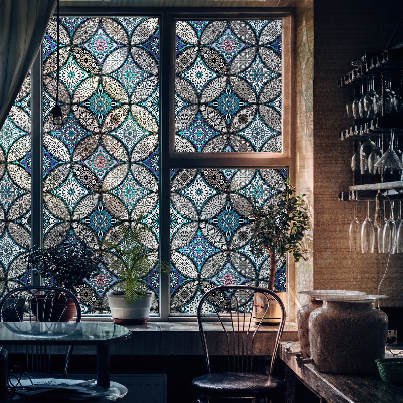 Multicolor Stained Glass Window Film