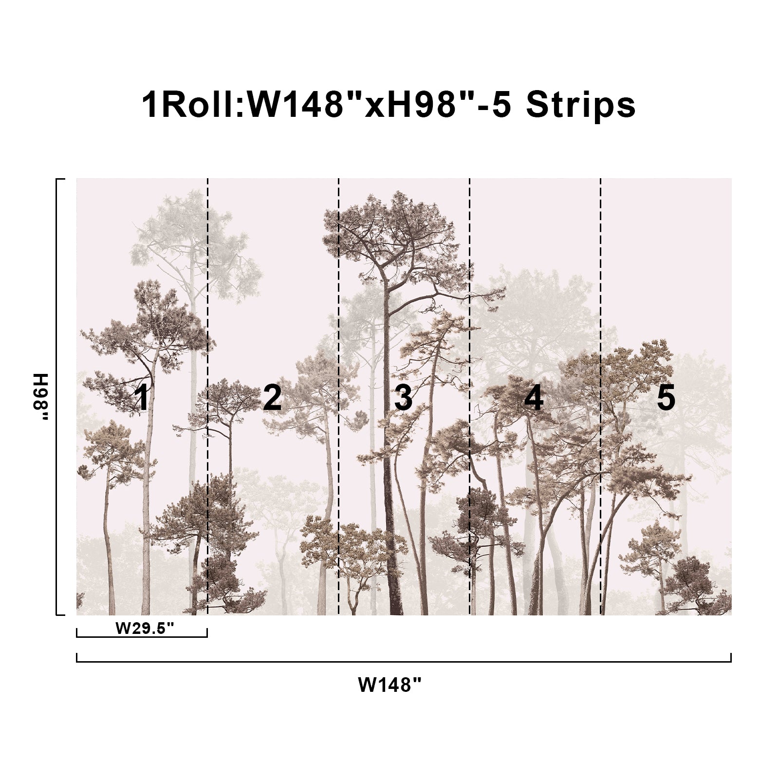 Forest Foggy Peel and Stick Wall Mural