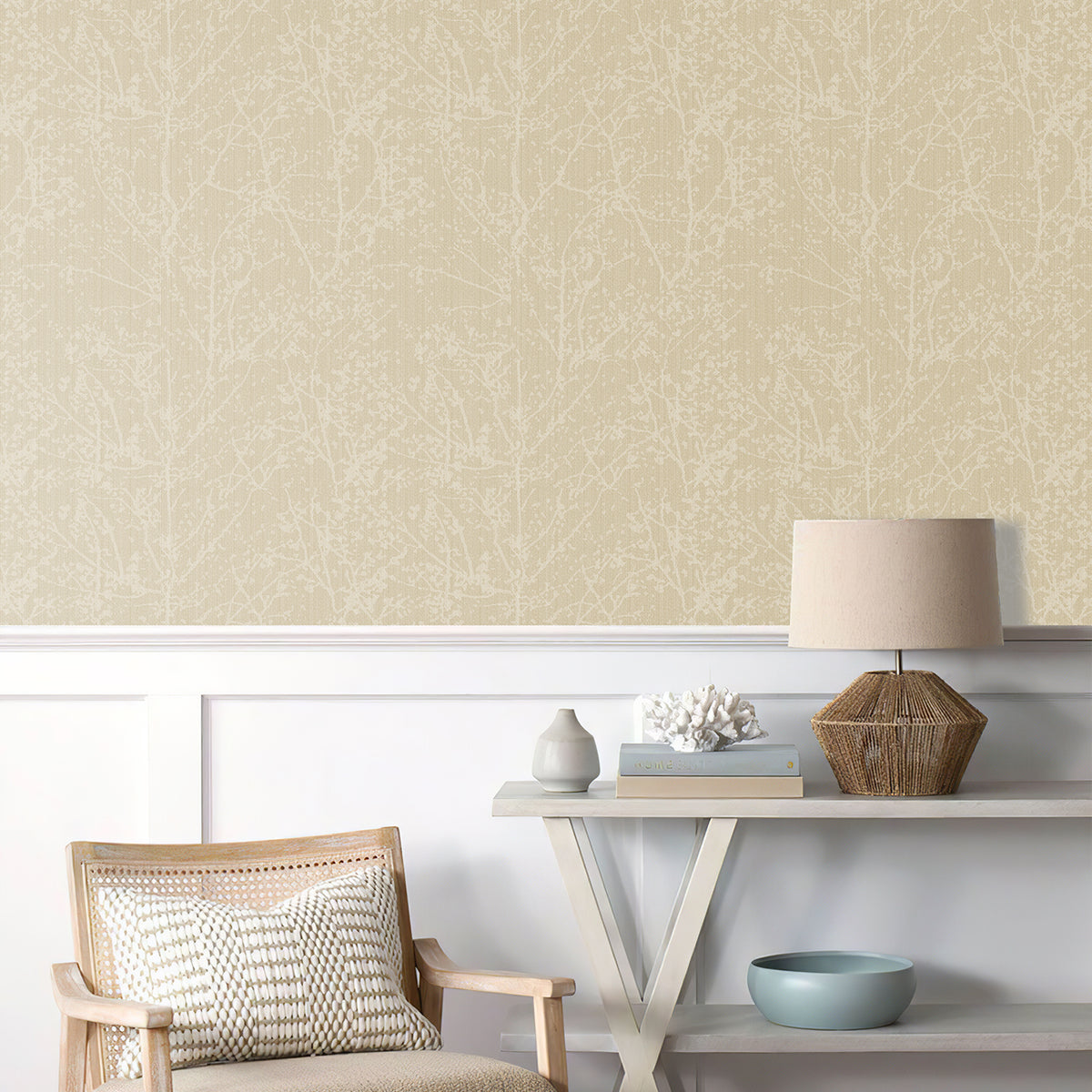 Minimal Misty Branch Peel and Stick Wallpaper