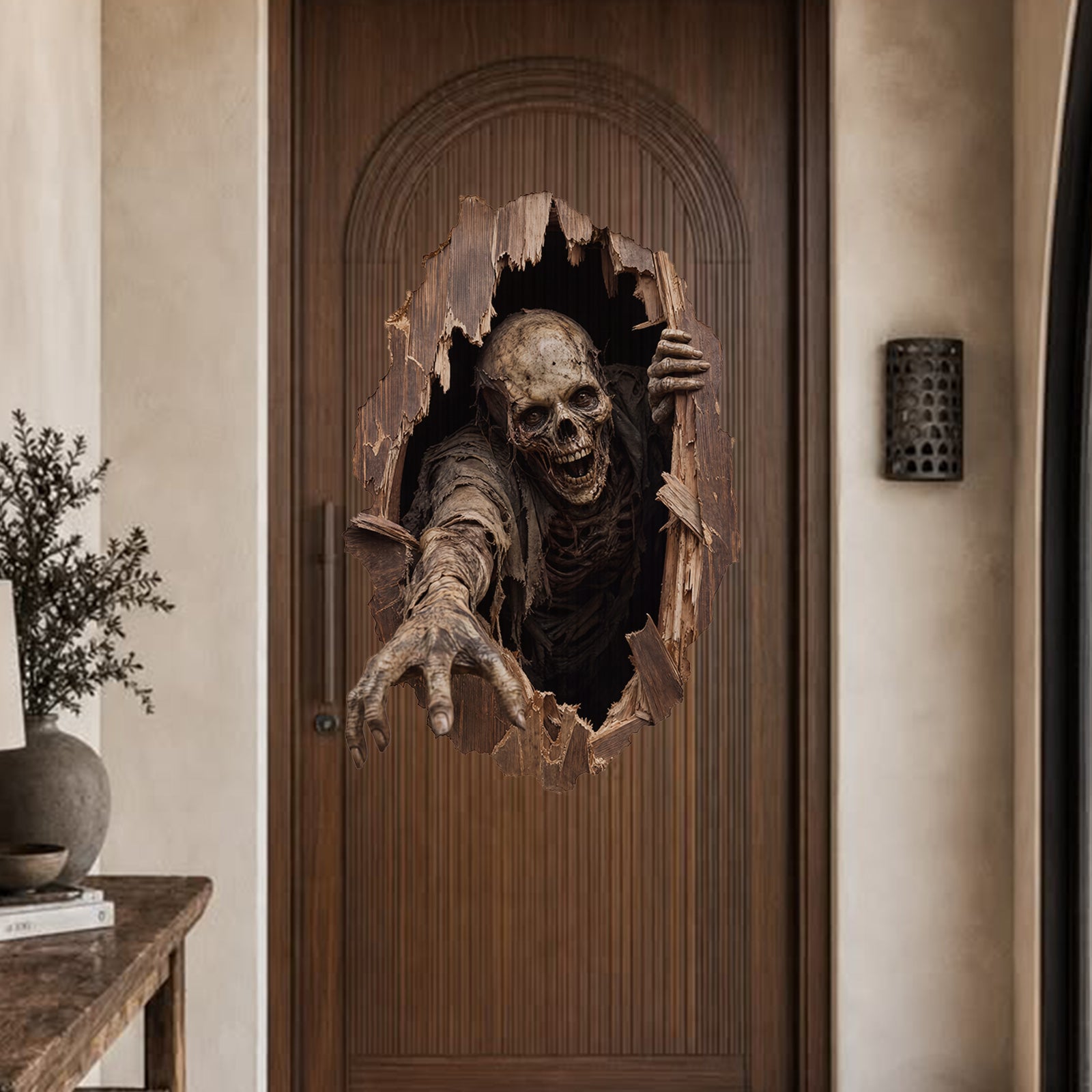 Décorations d'Halloween Décoration de porte autocollante Undead Reach