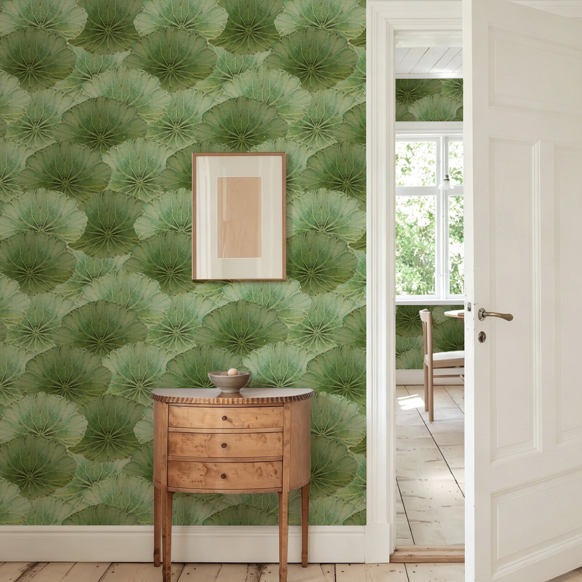 Lotus flowers in the clear water Pattern Peel and Stick Wallpaper