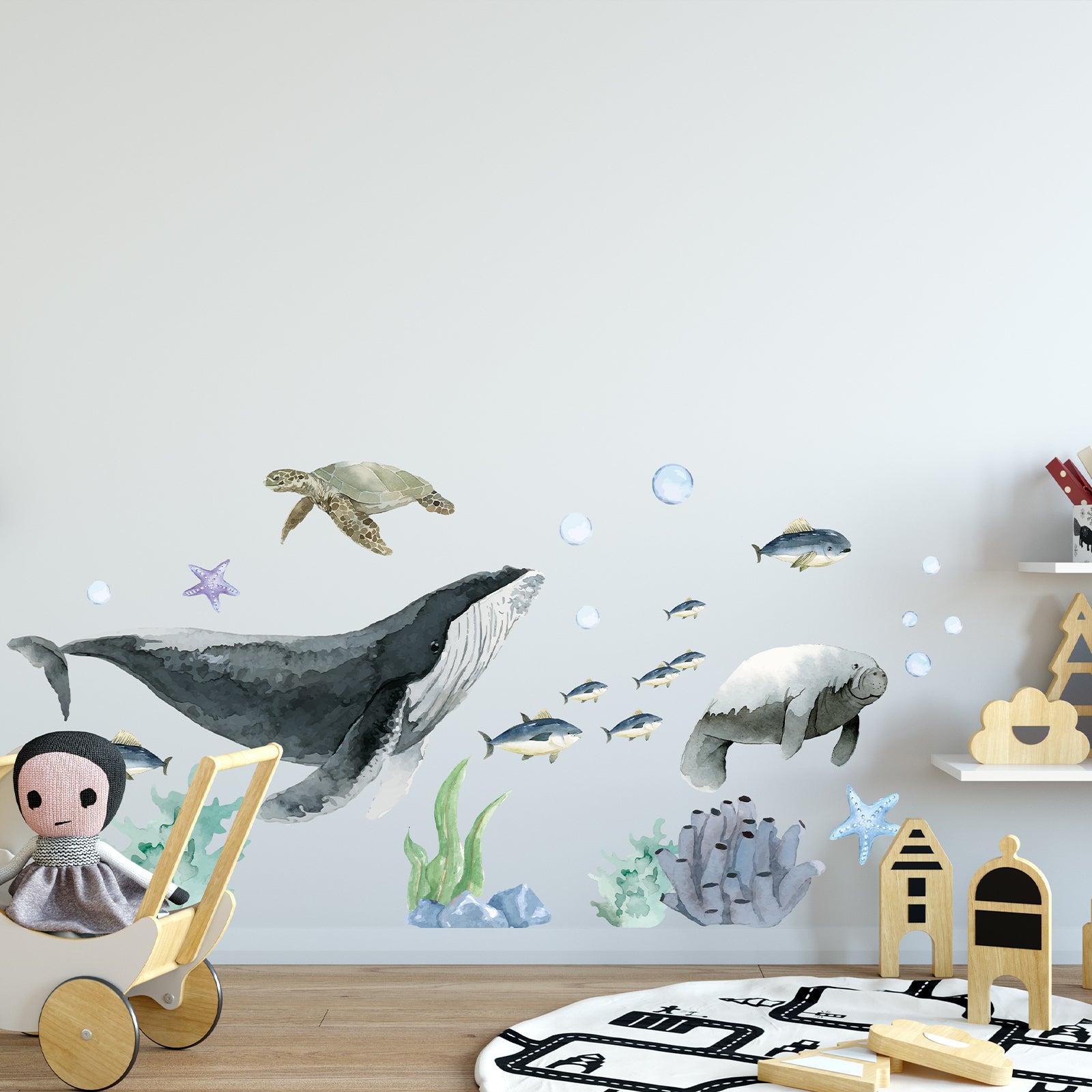 Marine Animals Peel and Stick Wall Decal