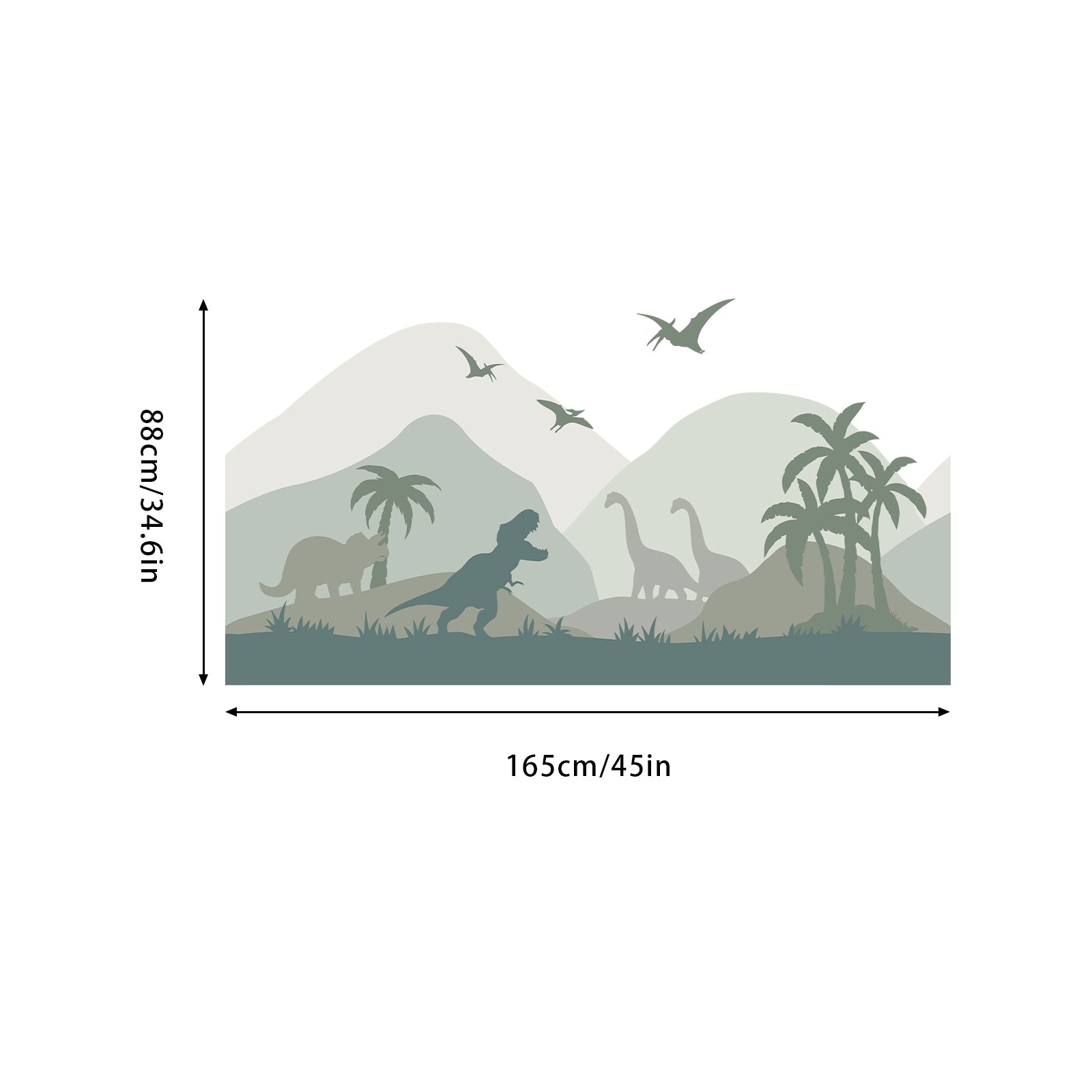 Dinosaurs Landscape Peel and Stick Wall Decal