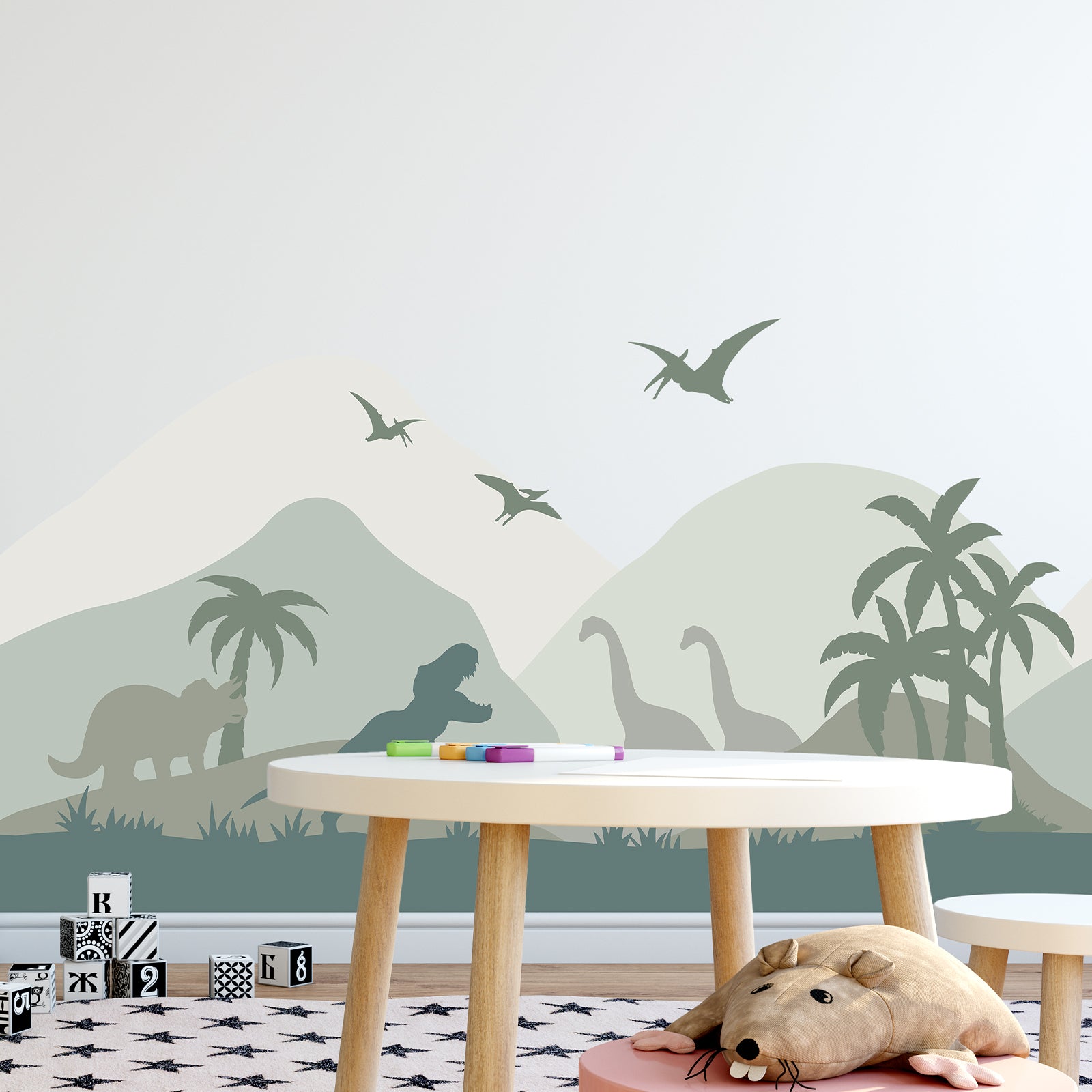 Dinosaurs Landscape Peel and Stick Wall Decal