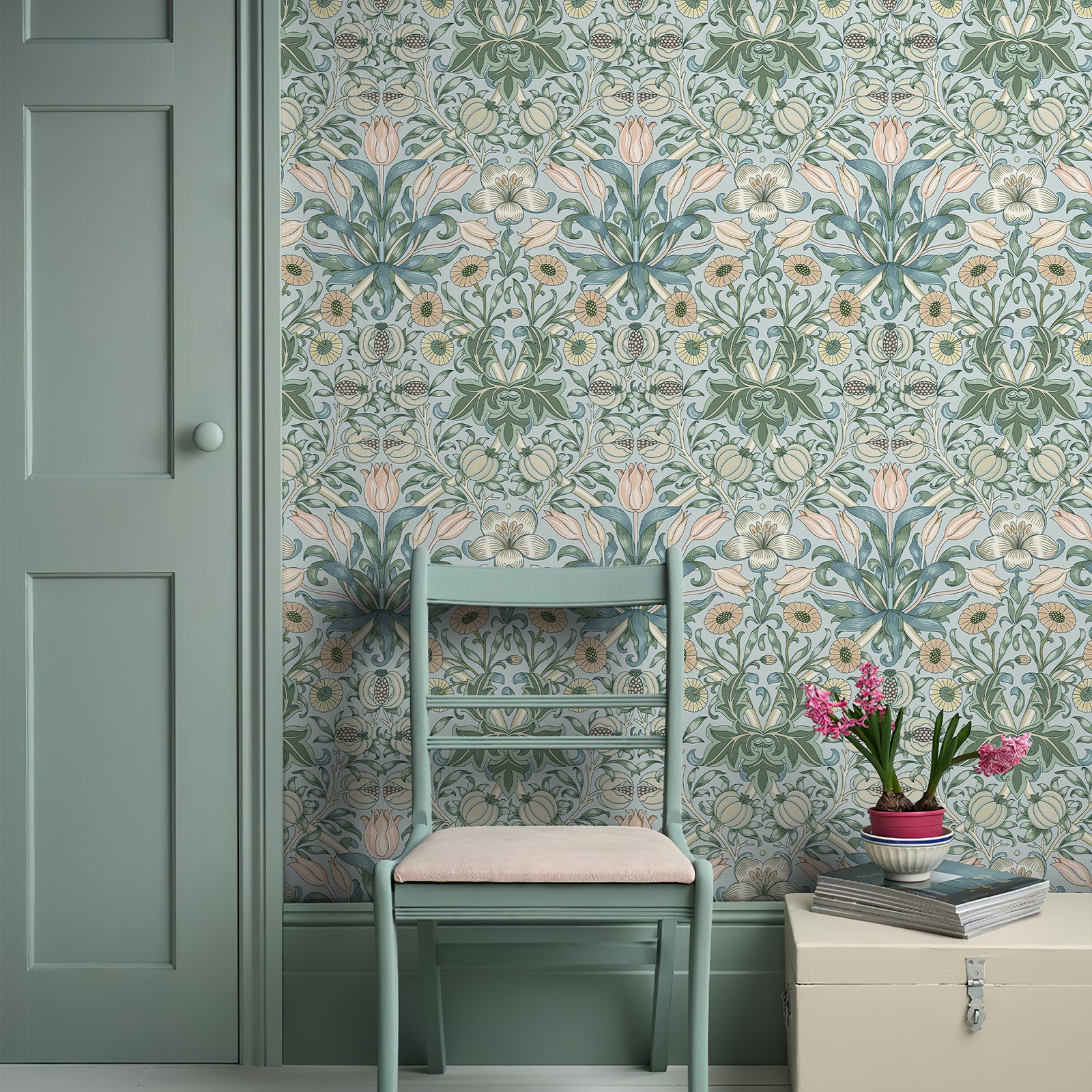 Vintage Pomegranate Flower Wallpaper