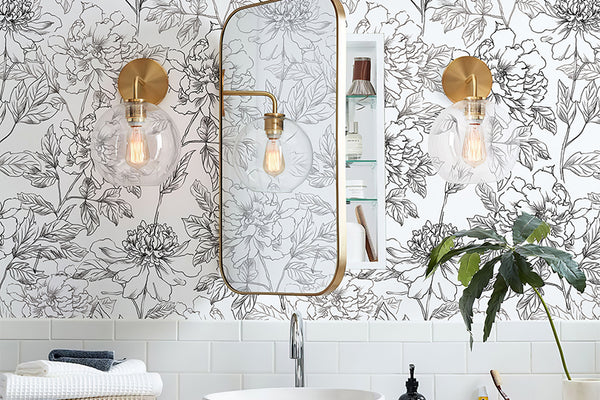 Black and White Floral Wallpaper