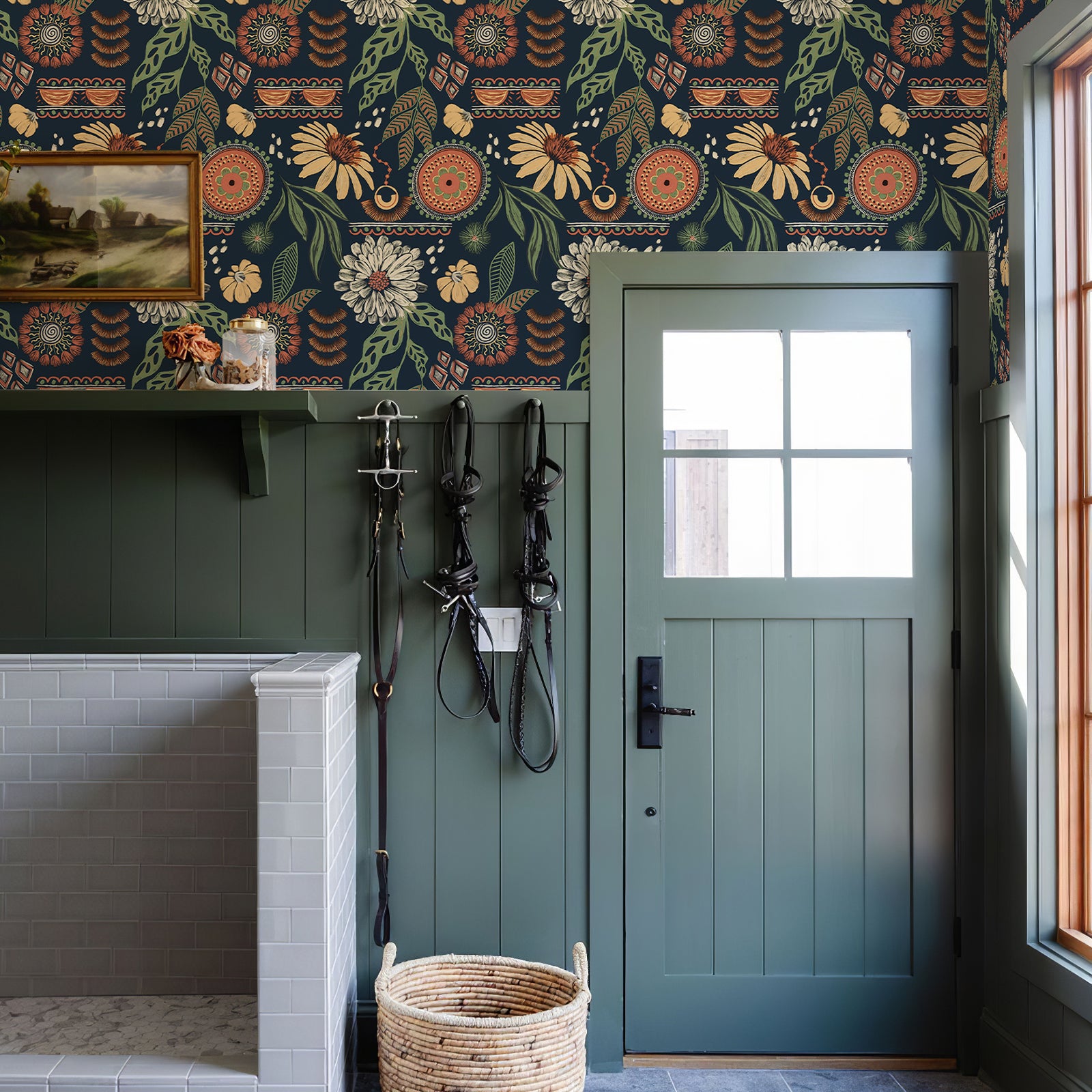 Boho Sun Floral Wallpaper