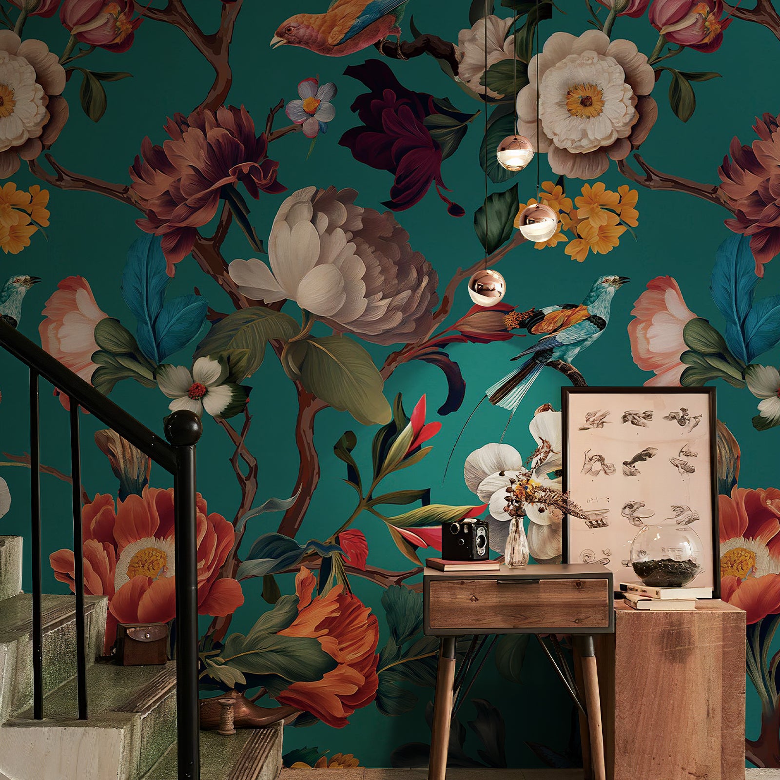 Floral Branches Peel and Stick Wall Mural