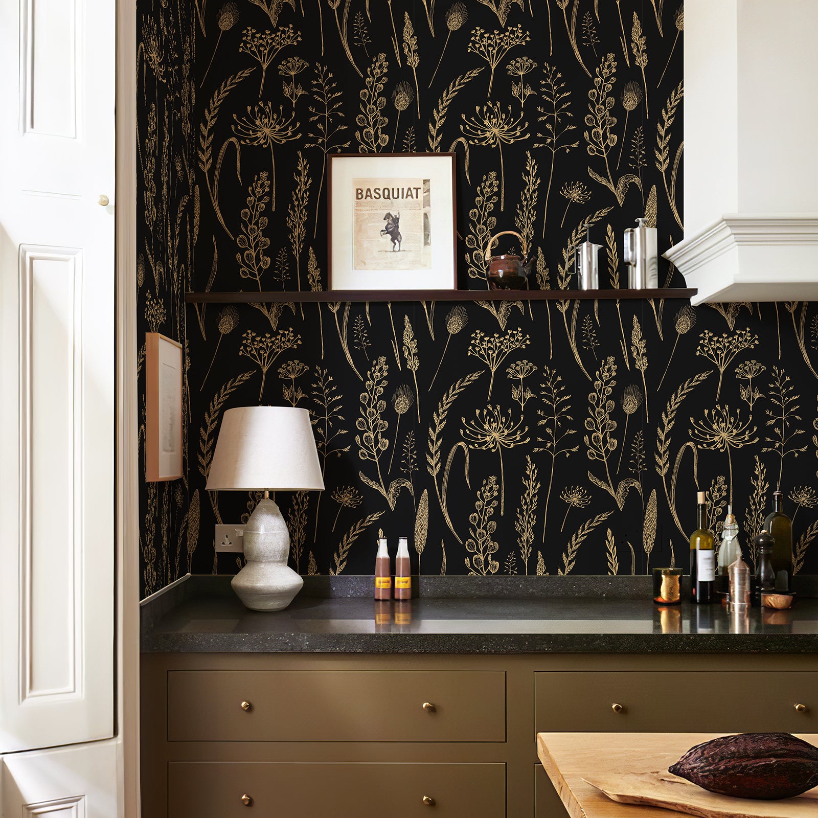 Farmhouse Botanical Wheat Meadow Peel and Stick Wallpaper