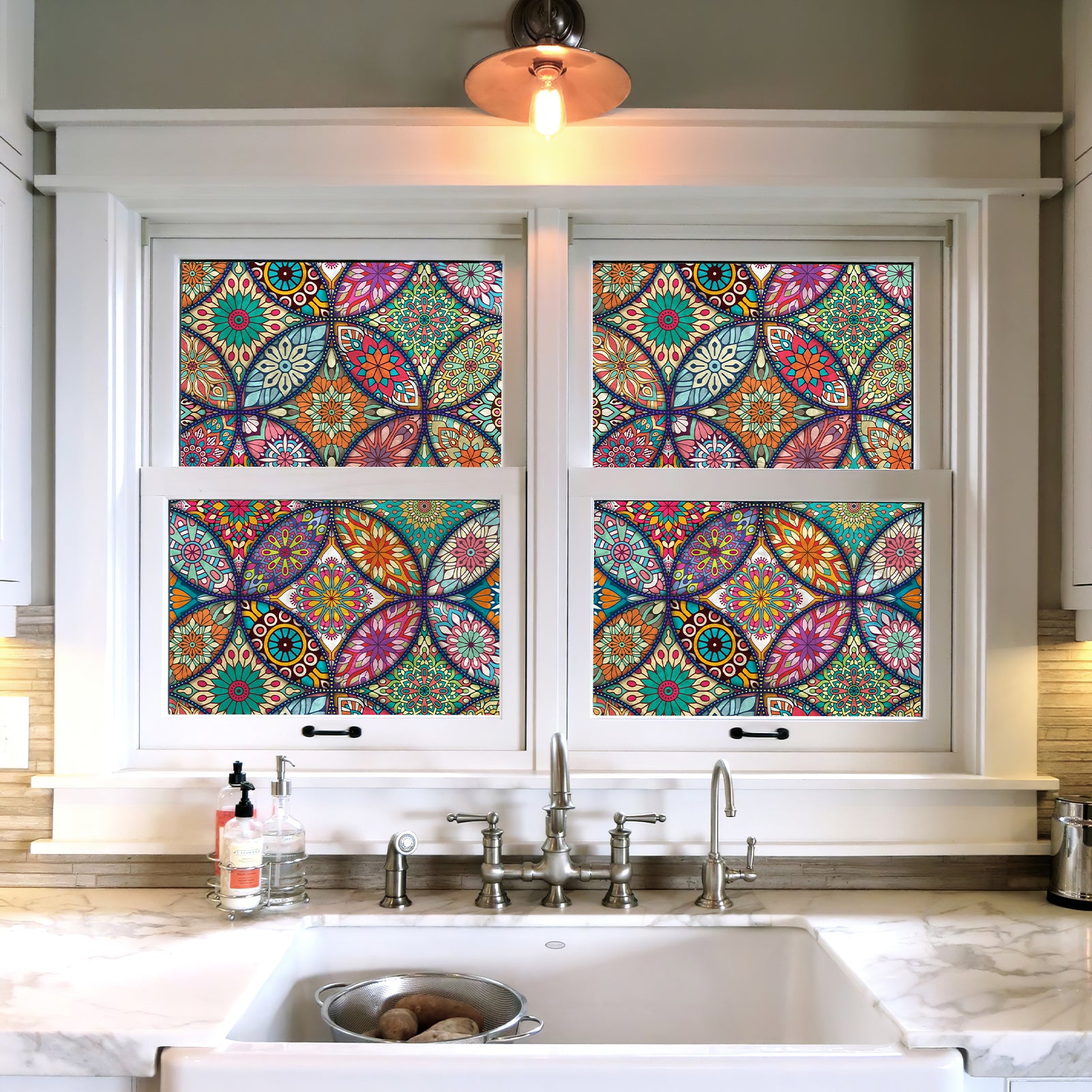 Multicolor Stained Glass Window Film