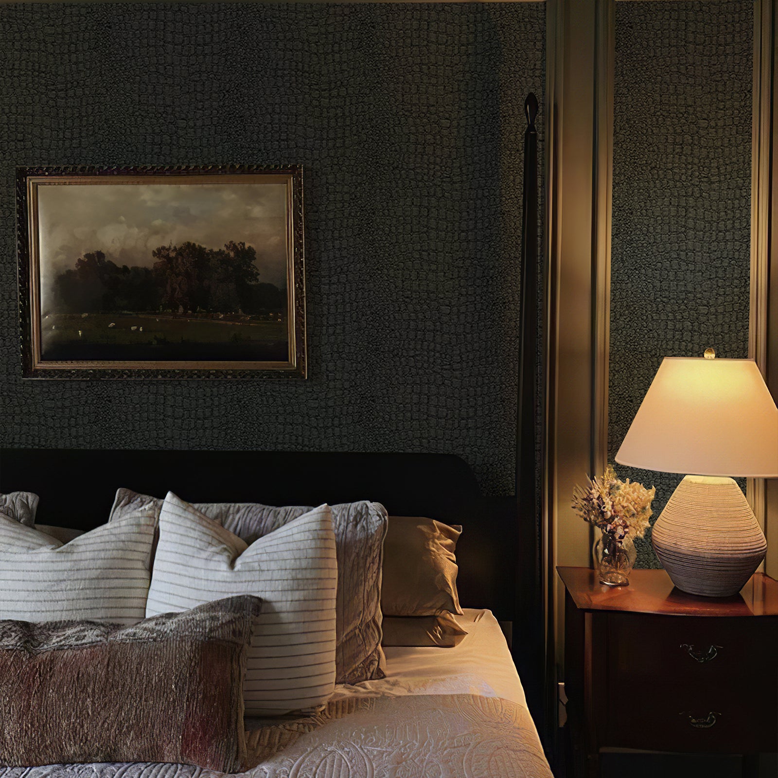 Crocodile Embossed Textured Wallpaper