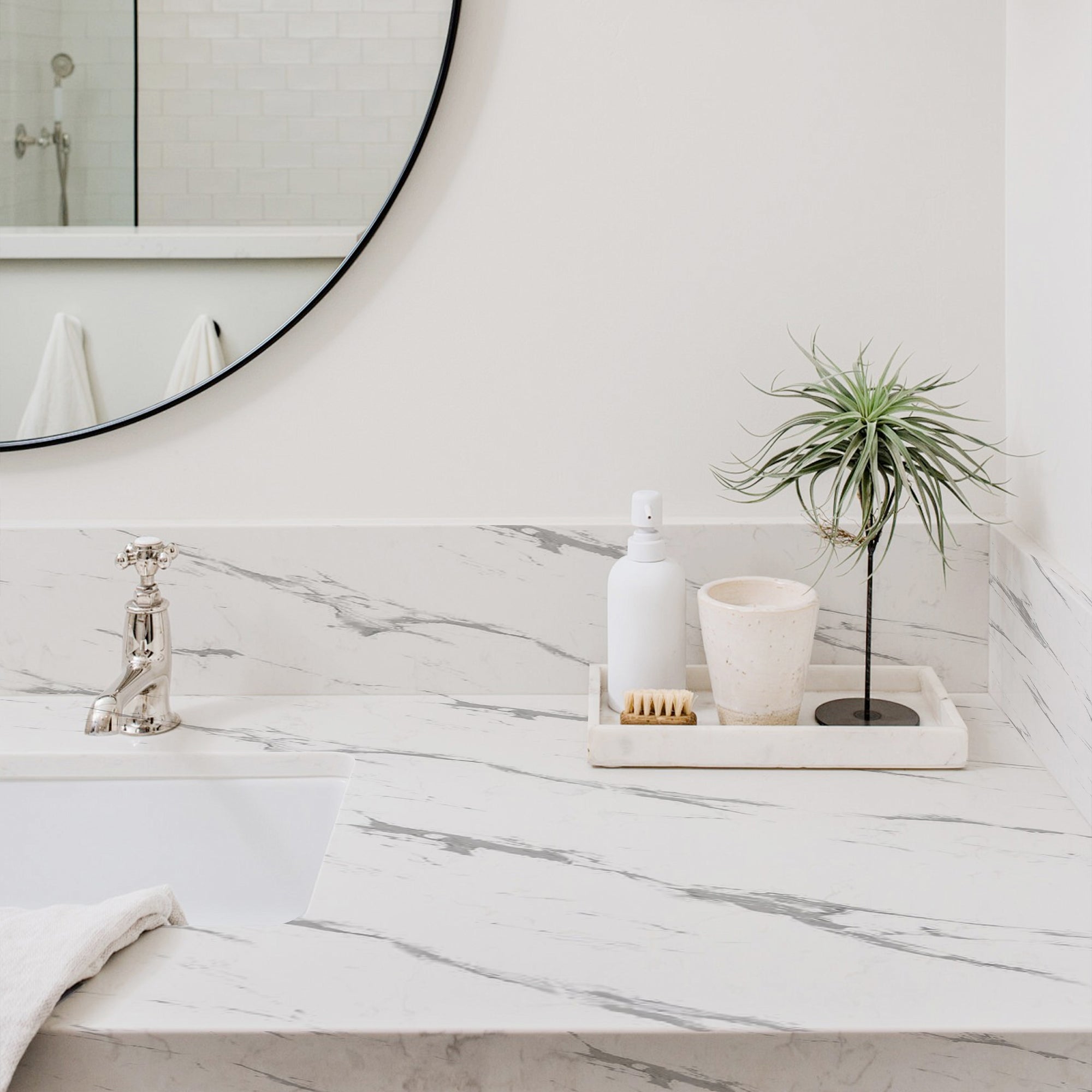 Marble Veined Peel and Stick Wallpaper