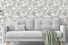 Green Floral Linear Wallpaper