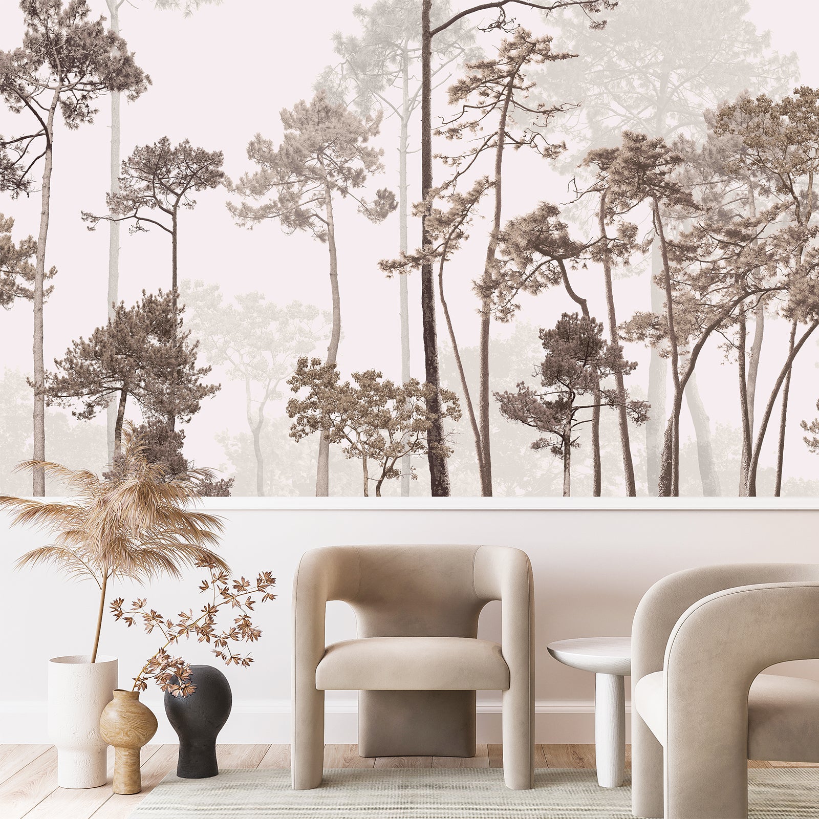 Forest Foggy Peel and Stick Wall Mural
