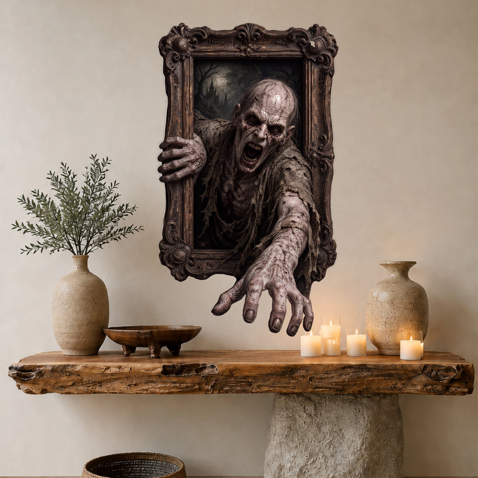 Halloween decorations Haunted Frame Peel and Stick Wall Decal Wall Painting