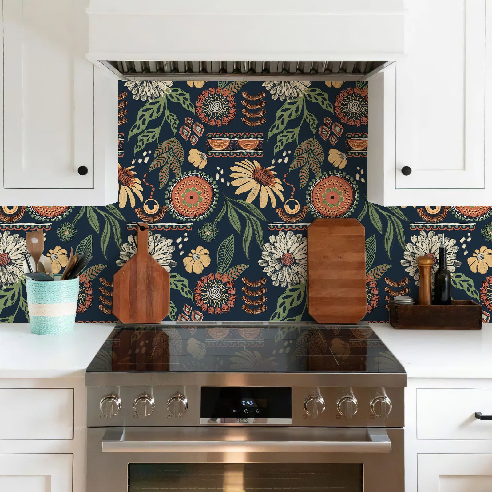 Boho Sun Floral Wallpaper