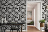 Green Floral Linear Wallpaper
