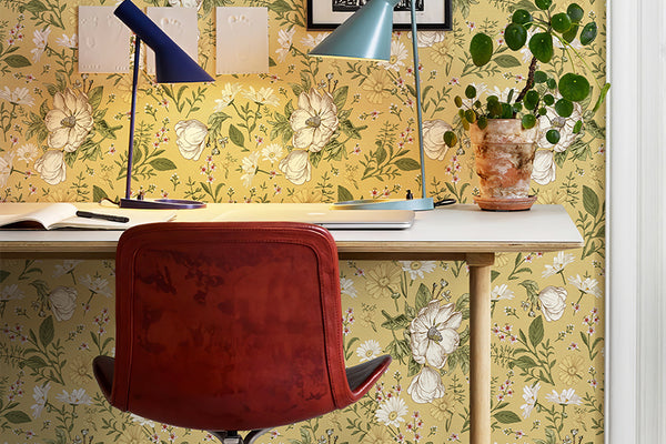 Vintage Chamomile Wildflowers Wallpaper